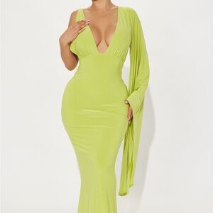 Elegant Lime Green Women's Dress
